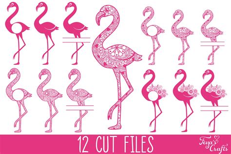 Flamingo SVG Bundle, Flamingo Mandala SVG, Flamingo Monogram (643517) | Cut Files | Design Bundles