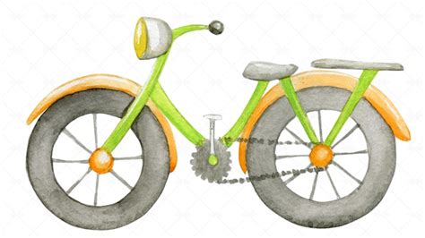 Bicycle Watercolor Illustration - Graphics | Motion Array