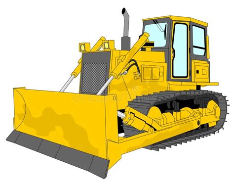 Bulldozer illustration stock vector. Illustration of isolated - 16743436