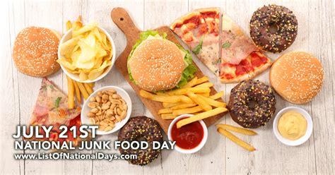 NATIONAL JUNK FOOD DAY - List Of National Days