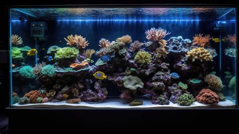 Premium AI Image | A fish tank with a coral reef in it