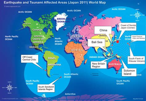 Map of affected areas by Earthquake and Tsunami in japan 2011 - Big size map