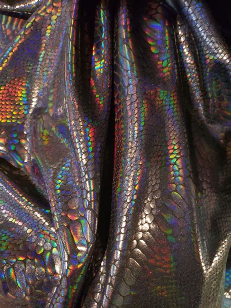 Iridescent Black Snake Skin Fabric 60 4 Way Stretch - Etsy