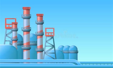 Oil Refinery Concept Banner, Cartoon Style Stock Vector - Illustration of banner, field: 153677283