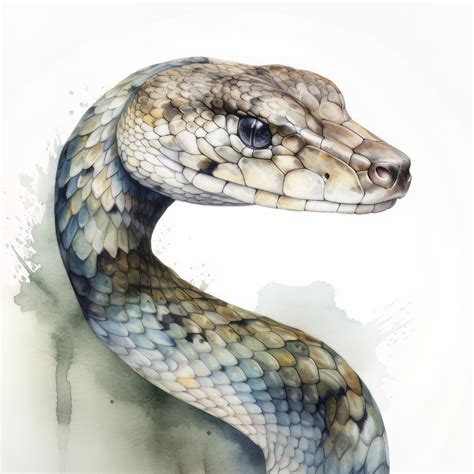 Snake Animal Digital Art Watercolor Painting - ArtPal | Watercolor paintings, Snake drawing ...