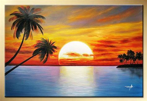 Romantic | Sunset painting, Oil painting landscape, Beach painting