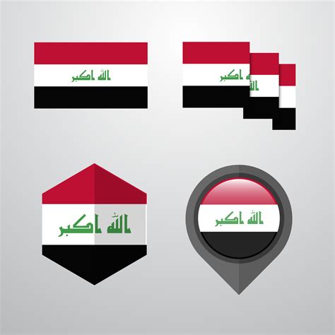 Iraq flag design set vector 14218230 Vector Art at Vecteezy