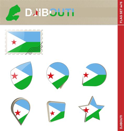 Djibouti Flag Set, Flag Set 8804405 Vector Art at Vecteezy