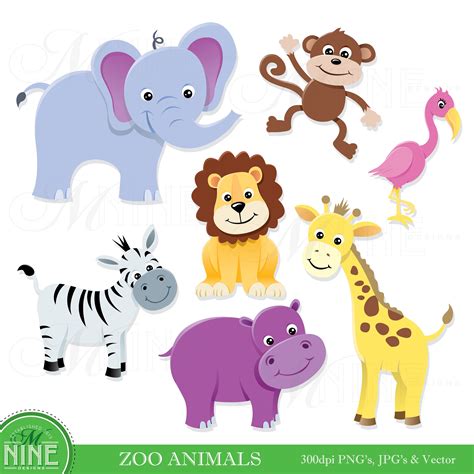 Animal Clip Art / ZOO ANIMALS Clipart / Digital Clip Art | Etsy