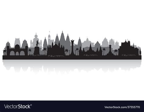 Pune india city skyline silhouette Royalty Free Vector Image