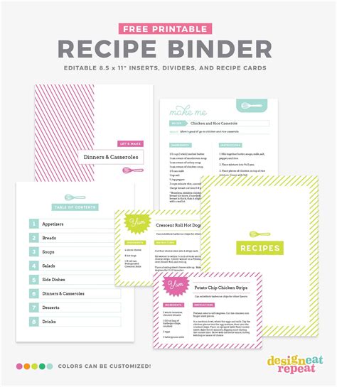 Free Recipe Cards - Cookbook People - Free Printable Recipe Dividers - Free Printable