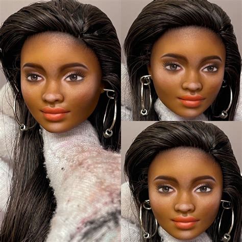 OOAK Black Barbie Head Only Custom Repaint Art Doll | Etsy