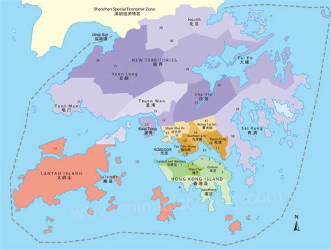 Hong Kong District Map: Area Map of Central, Kowloon, Lantau Island...