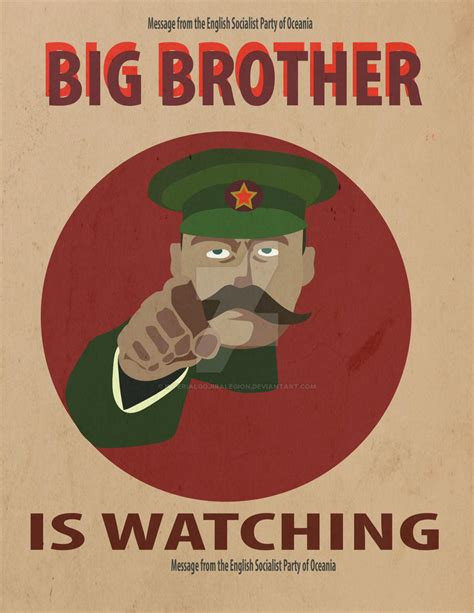 😎 Big brother is watching you poster 1984. The author describes a poster that says BIG BROTHER ...