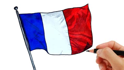 comment dessiner le drapeau de la france | how to draw the france flag - YouTube