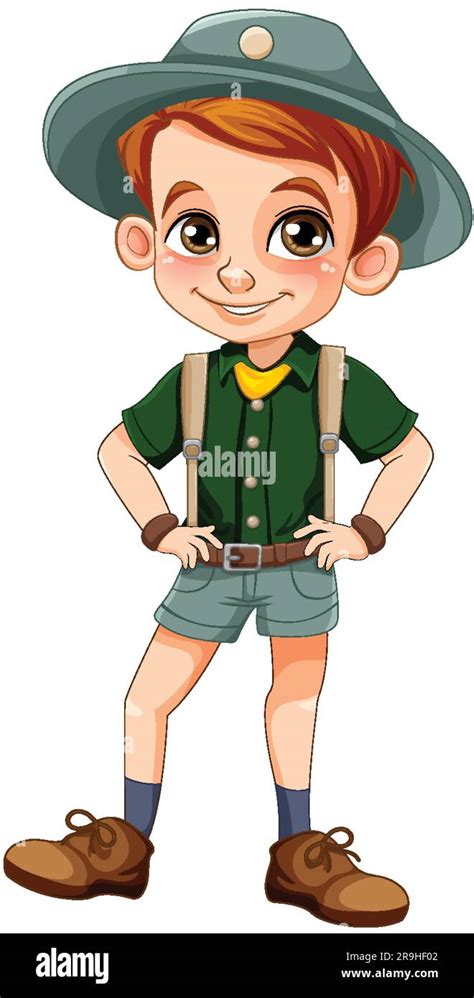 Boy scout in uniform cartoon character illustration Stock Vector Image & Art - Alamy