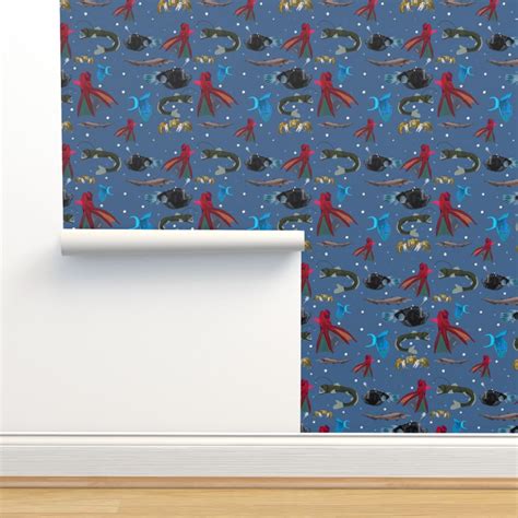 Deep Sea Creatures Wallpaper | Spoonflower