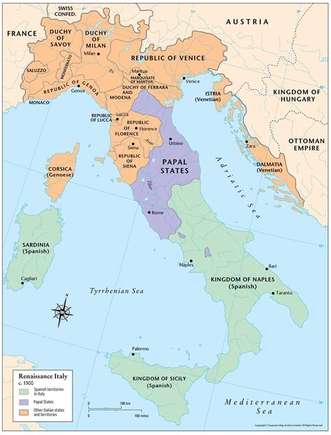 Map of Italy 1500 - Italy map 1500 (Southern Europe - Europe)