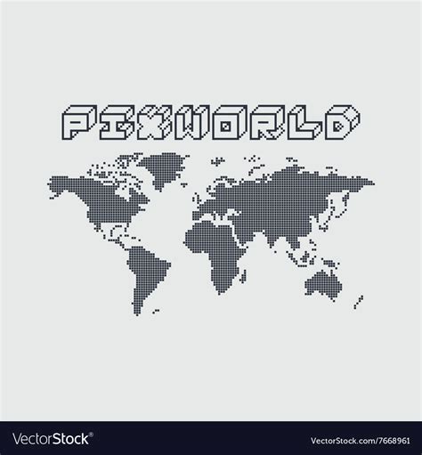 Pixel world map Royalty Free Vector Image - VectorStock