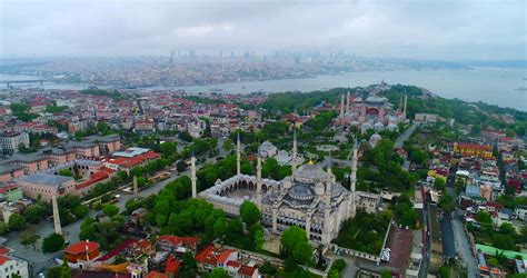 Aerial Hagia Sophia Blue Mosque Istanbul Stock Footage SBV-320835374 ...