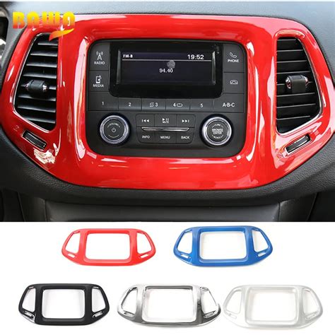 BAWA Interior Mouldings ABS 8.4 Inches Dashboard GPS Decoration Frame Cover for Jeep Compass ...