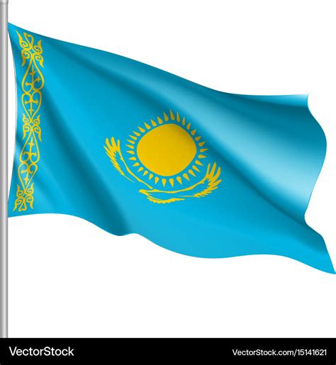 National flag of kazakhstan republic Royalty Free Vector