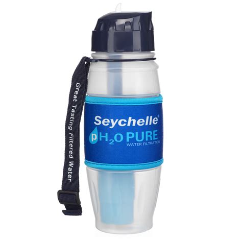 Seychelle pH2O Alkaline Water Filter Bottle - Enhances pH and Filters Water - BPA Free - 28 oz ...