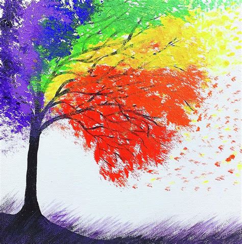 Rainbow Tree Painting by Anna Gledhill