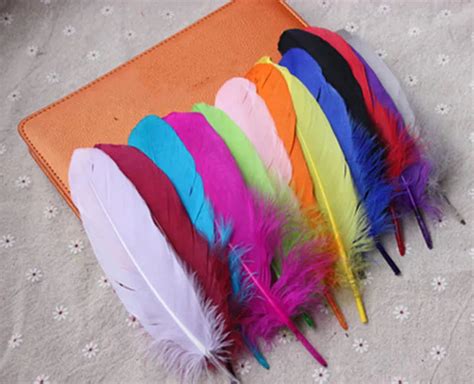 Aqua Goose Feathers,100pcs/lot Mixed color Goose Satinettes Loose feathers,goose craft feathers ...