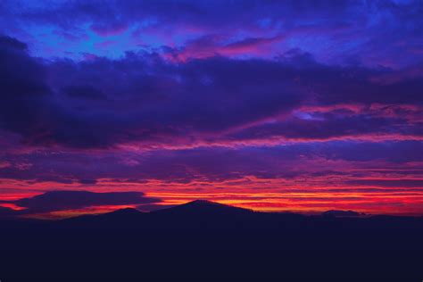 Mountain silhouette, Mountains, Sunset, Sky HD wallpaper | Wallpaper Flare