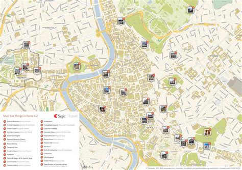 Roma monumentos mapa - Mapa de Roma monumentos (Lazio - Italia)