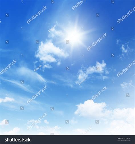 Blue Sky Clouds Sun Stock Photo (Edit Now) 57208195