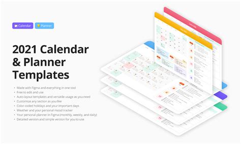 2021 Calendar and Planner Template | Figma Community