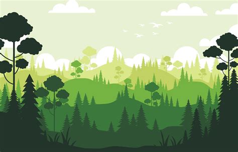 Green Pine Forest Silhouette Background 1953650 Vector Art at Vecteezy