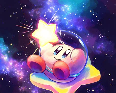 Kirby Character with Star in Space