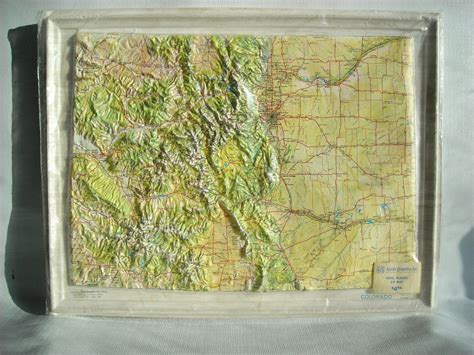 3D relief map of Colorado produced by Kistler Graphics 1967