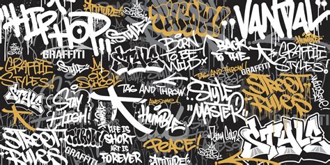 Vector illustration of graffiti background. Seamless Graffiti Art ...