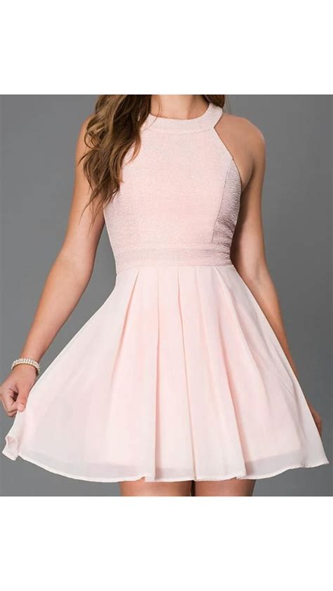 Vestido corto, elegante, sencillo, rosa pastel | Vestidos rosa pastel ...