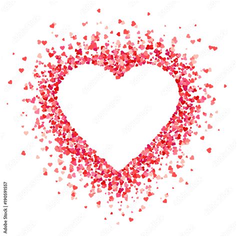 Heart shape background with red hearts Stock Vector | Adobe Stock