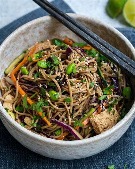 Vegan Soba Noodle Salad - Six Hungry Feet - Asian-inspired