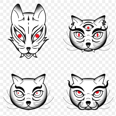 Bakeneko Japanese monster cat tattoo design element | free image by ...