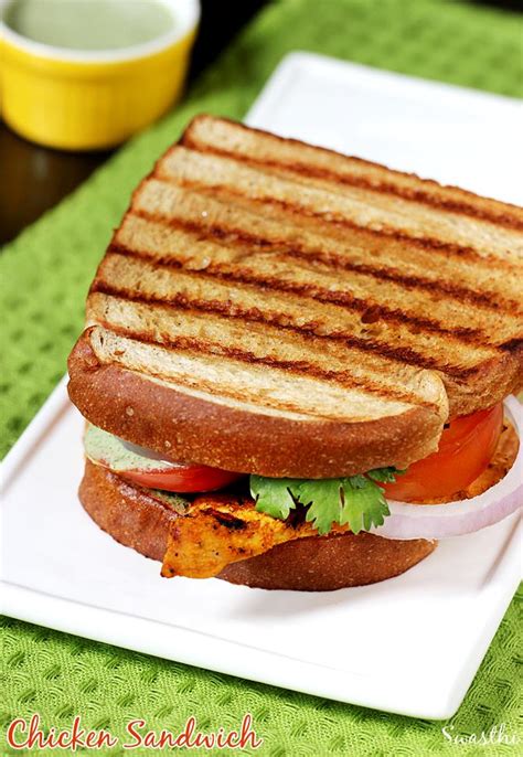 Grilled chicken sandwich on tawa | Indian tandoori chicken sandwich