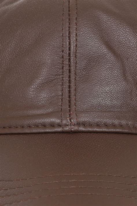 Genuine Light Brown Leather Baseball Cap - Curve Peak | LLD Original