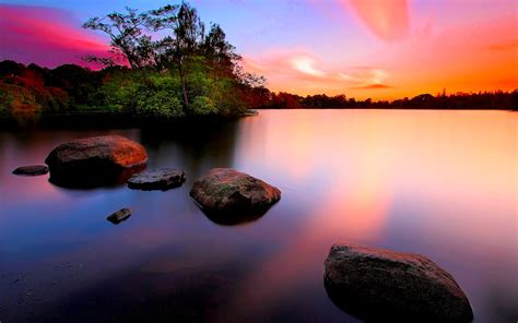 Colorful Sunset Reflections: HD Nature Wallpaper