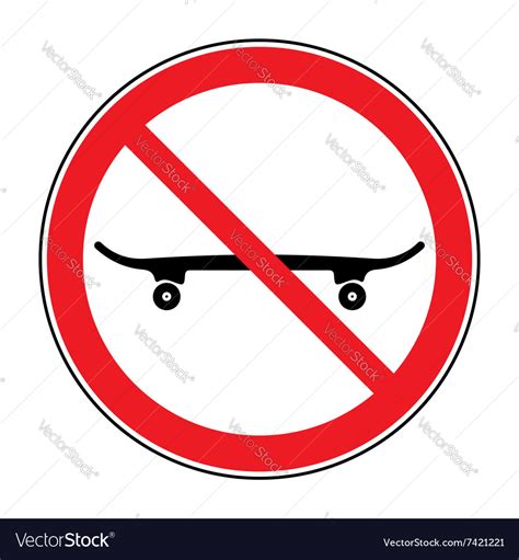 No skateboarding icon Royalty Free Vector Image