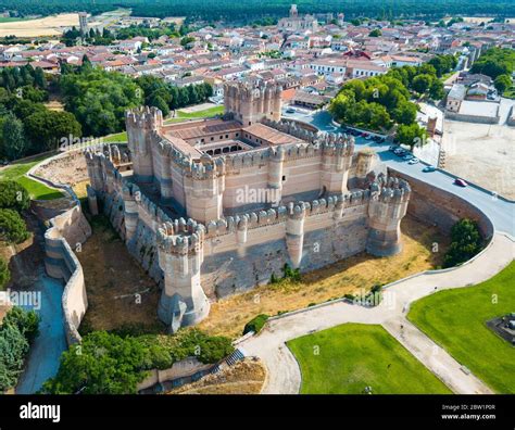 Aerial view of impressive medieval Coca castle, Spain Stock Photo - Alamy