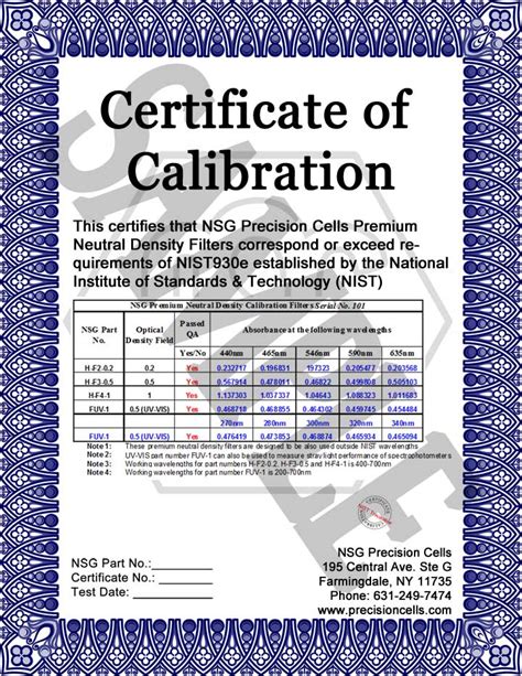 NSG Precision Cells Announces the Release of High Quality Calibration ...