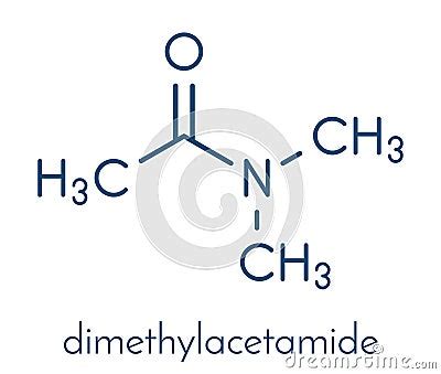 Dimethylacetamide DMAc Chemical Solvent Molecule. Skeletal Formula. Vector Illustration ...