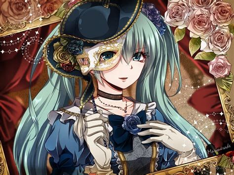 Masquerade, pretty, green eyes, sweet, anime, beauty, anime girl, vocaloids, HD wallpaper | Peakpx