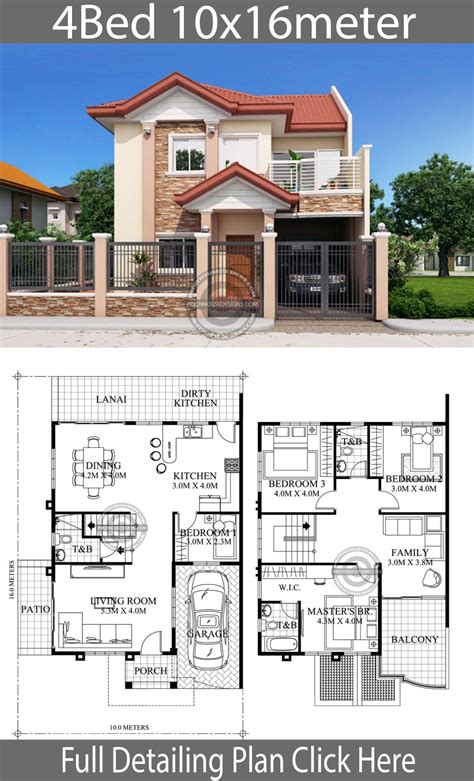 2 Storey House Design With Floor Plan - IdeaIdea